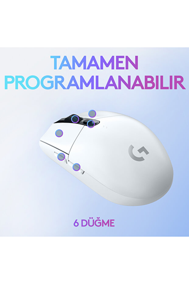 G G305 LIGHTSPEED 12.000 DPI Kablosuz Oyuncu Mouse, Beyaz 910-005292 - 7