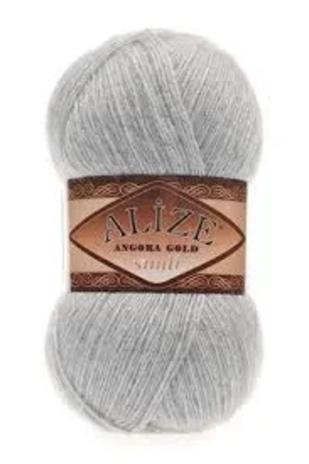 Angora Gold Silvery Soft Sweater Scarf Beanie Knitting Yarn Grey 21