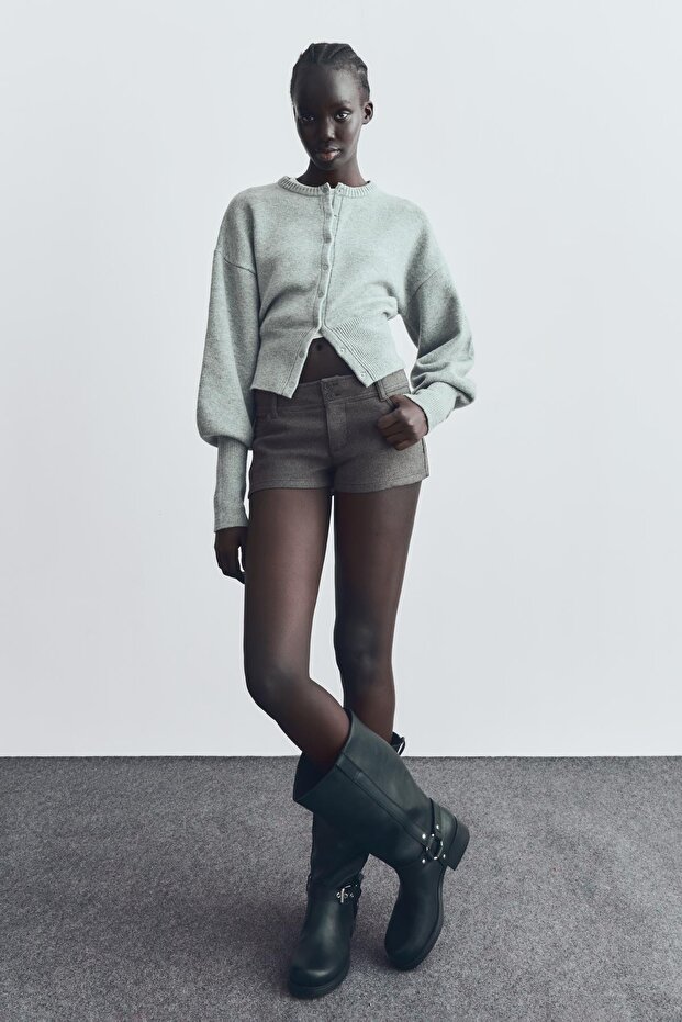 Yünlü mini şort - 3