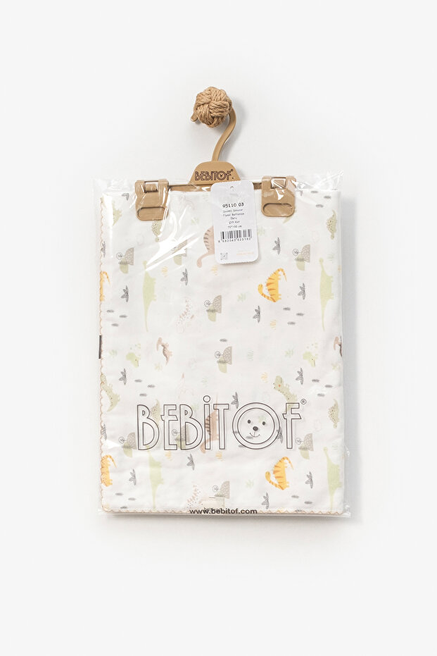 طبقة مزدوجة بنمط ديناصور لطيف مقاس 75x100 سم. بطانية من الفلانيل - 2