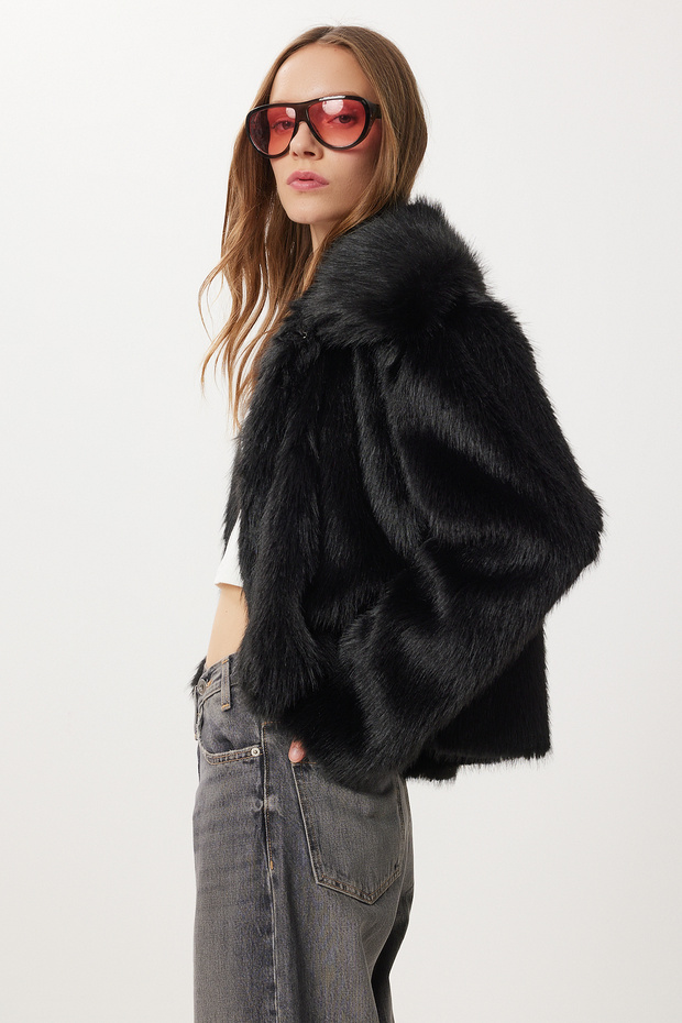 Short Faux Fur Coat Lxa0002 Black
