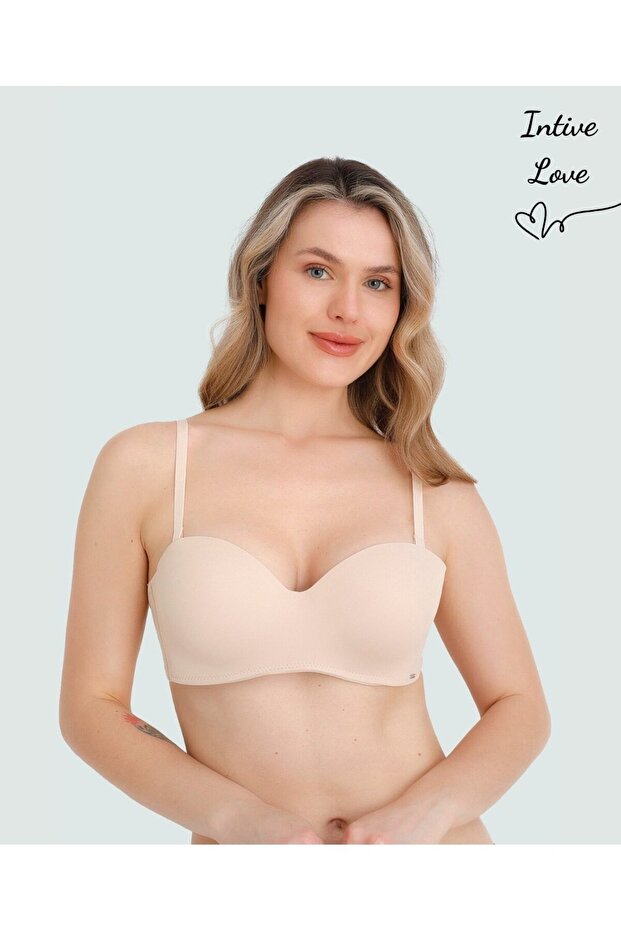 Nbb Shaping / Sculpting Underwire Unpadded Strapless Bra – Wear It with Straps & Without, Black Ecru Skin Color