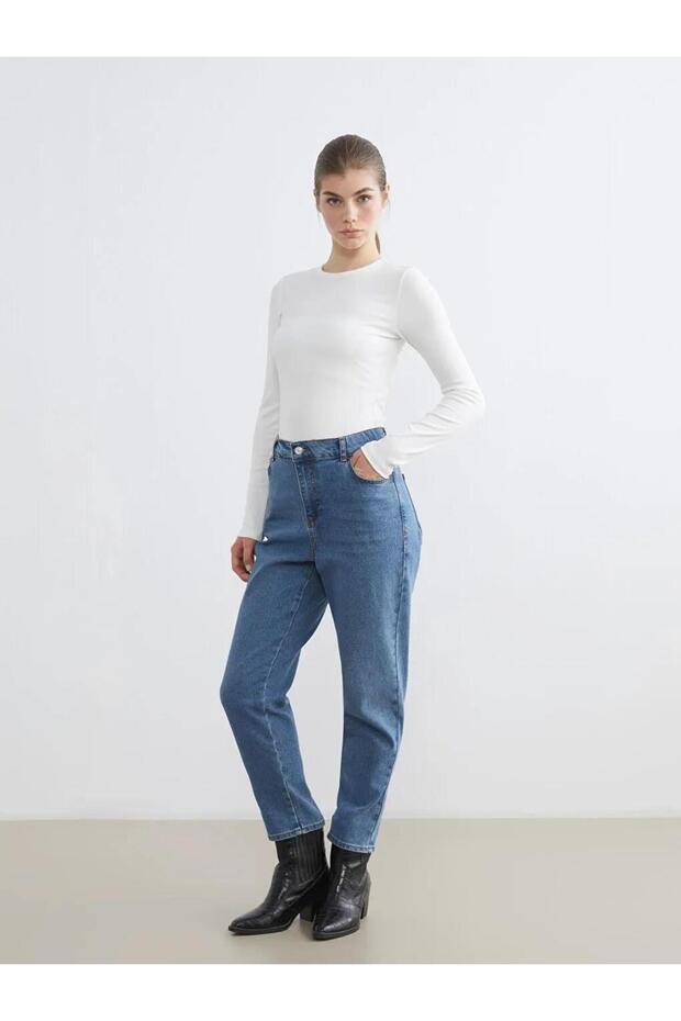 Indigo Mom Fit Women's Jean Pants (W5)