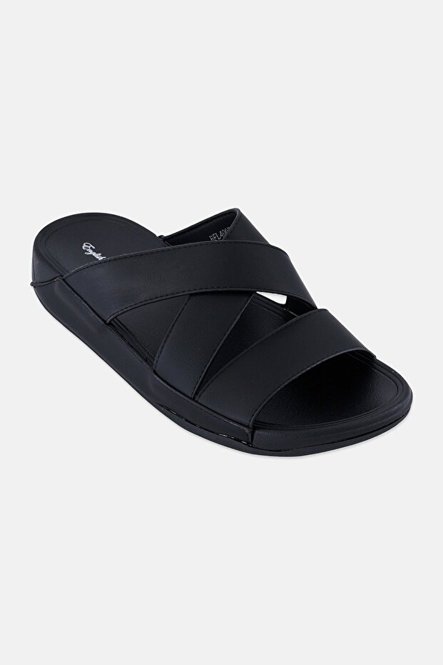 Men Slip On Arabic Sandals, Black