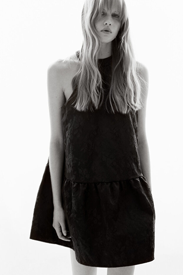 Jakarlı Dokuma Elbise - 1