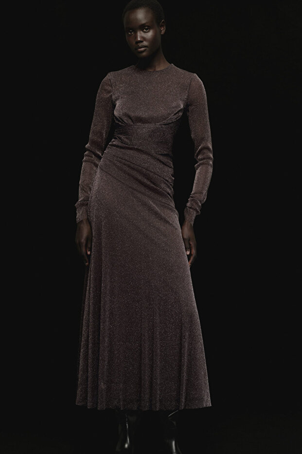 Simli File Elbise - 2