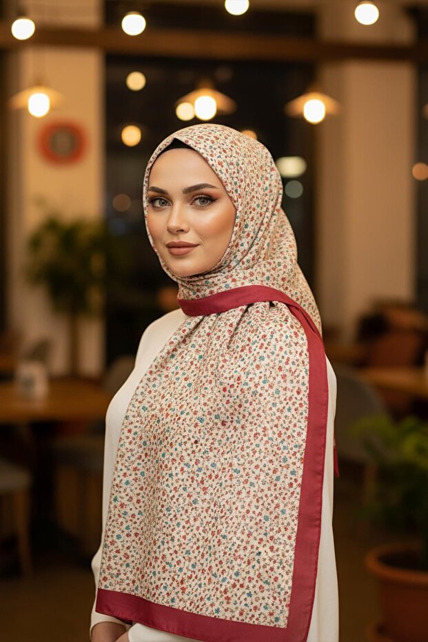 شال ناعم بنمط زهرة الرمان من ميني بار قطن - 1