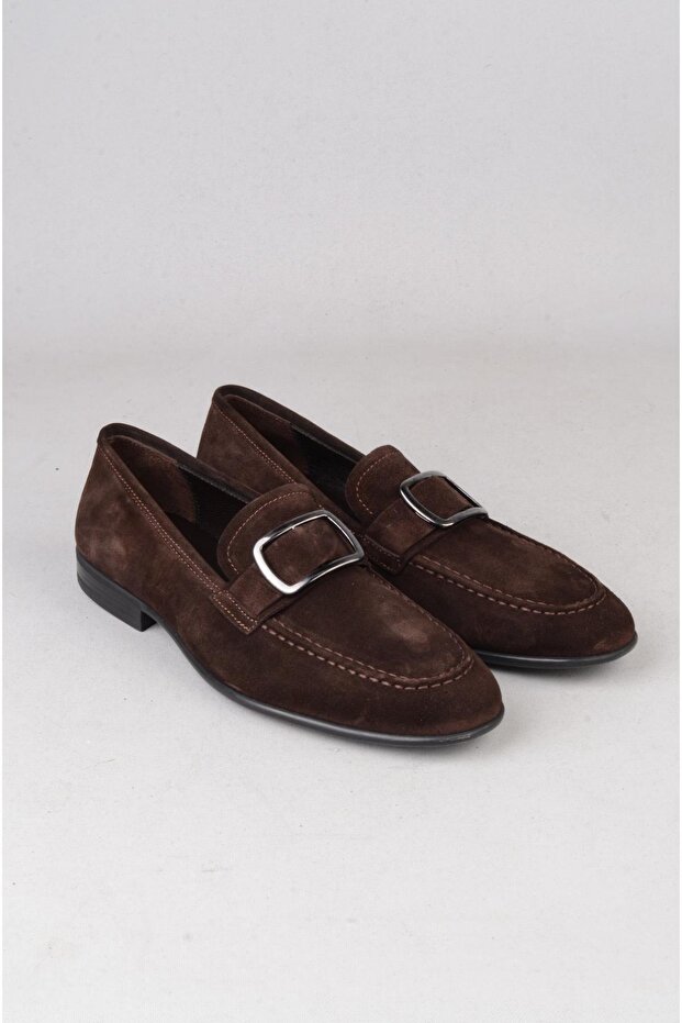 Select 14000 Genuine Leather Buckle Special Edition Men's Shoes Brown Suede
