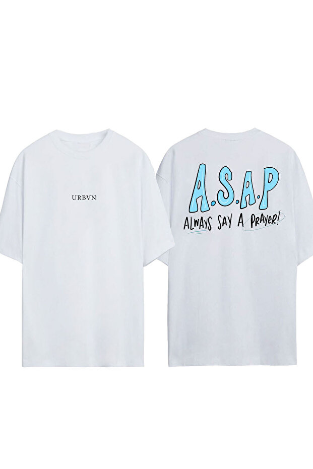 Asap Design Printed White Oversized T-Shirt