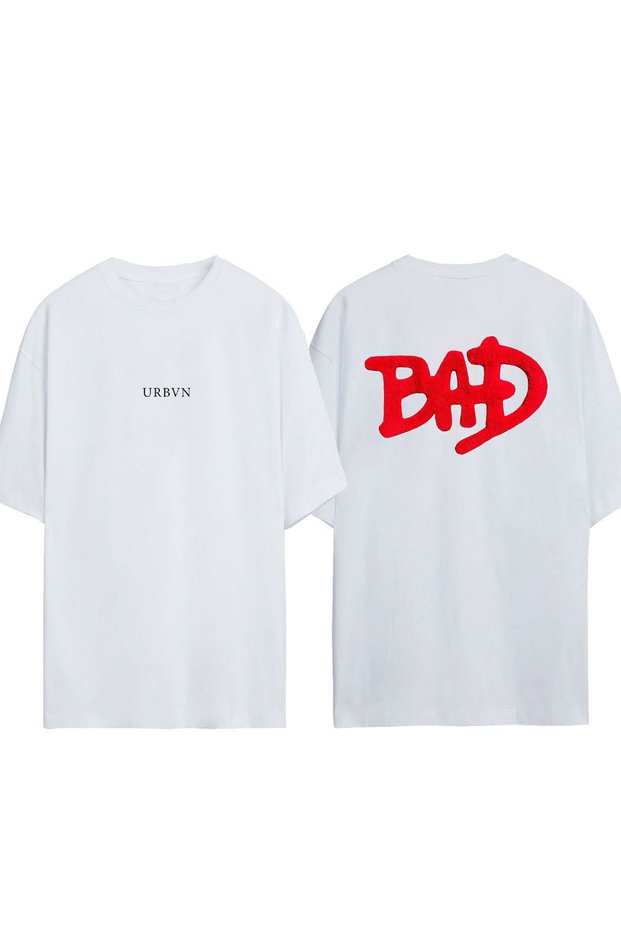 Bad 2 Design Printed White Oversized T-Shirt