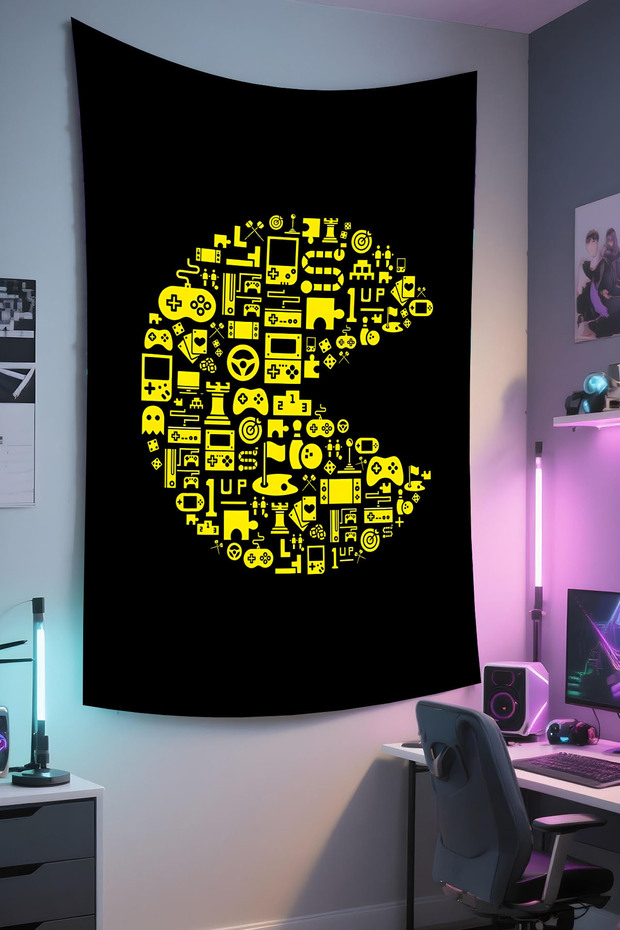 Gamer Wall Covering – Gaming Themed, High-Quality Fabric, Tapestry Wall Carpet