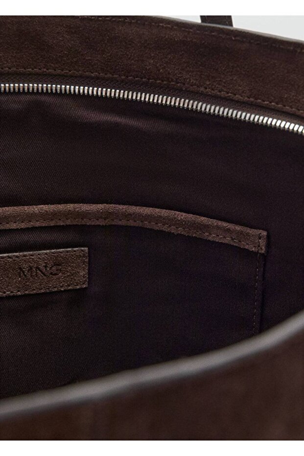 Süet shopper çanta - 6