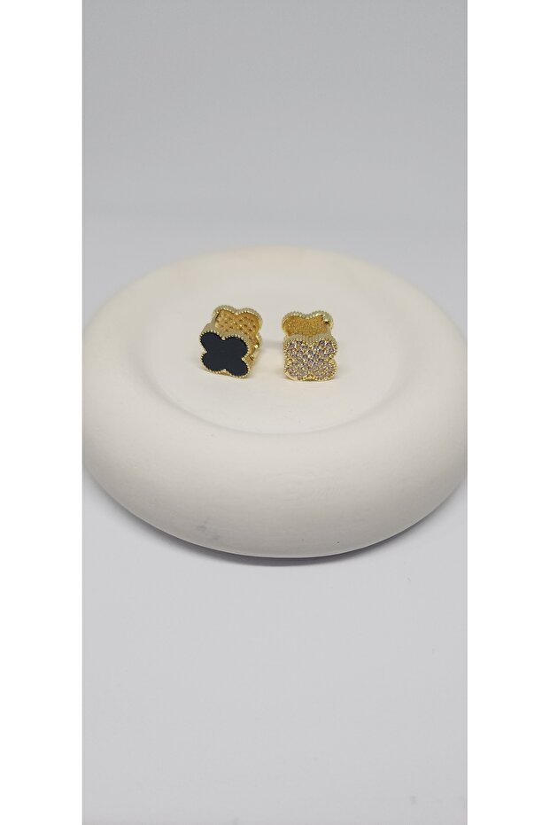 Çift Taraflı Yonca Küpe - 3