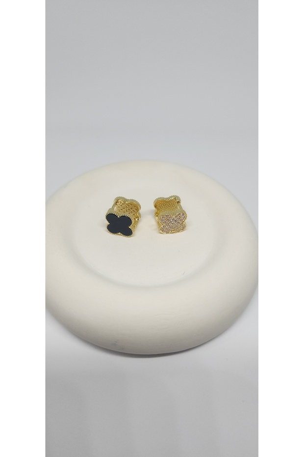 Çift Taraflı Yonca Küpe - 5