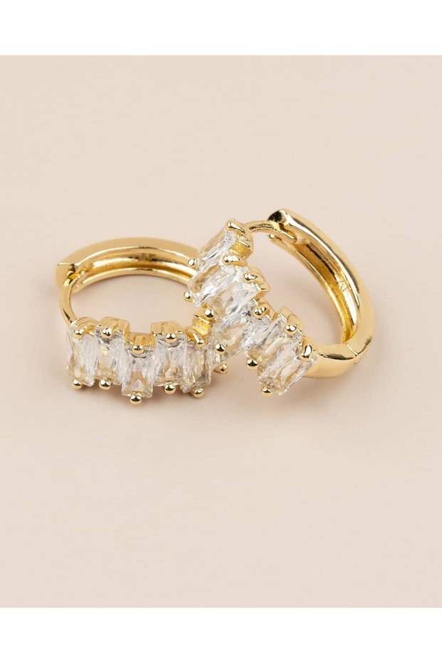 Zyra Baguette Stone Hoop Xuping Earrings