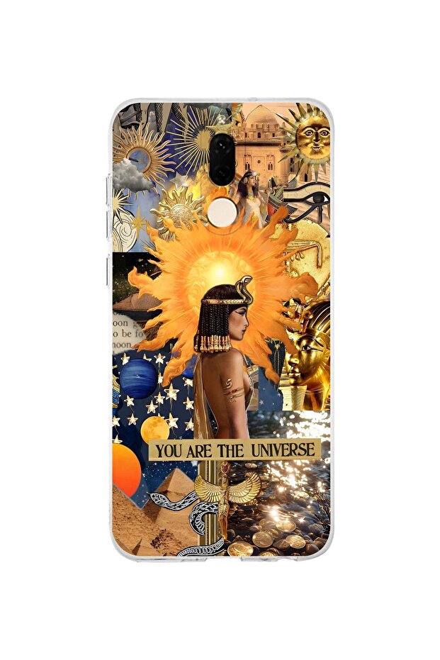 Huawei Mate 10 Lite Compatible Cleopatra Patterned Transparent Phone Case - 1