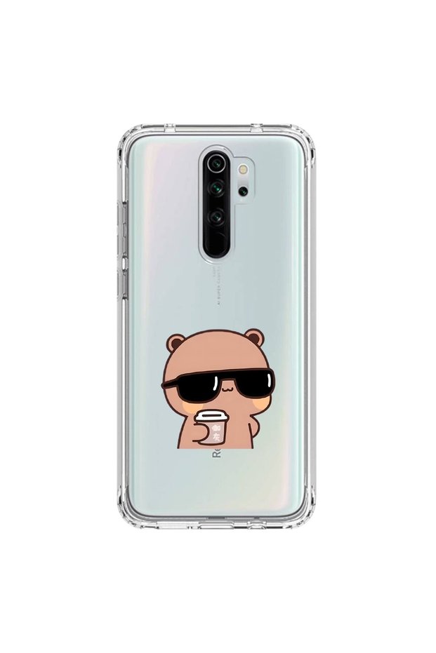 Xiaomi Redmi Note 8 Pro Compatible Transparent Case Couple Teddy Bear 1 Design