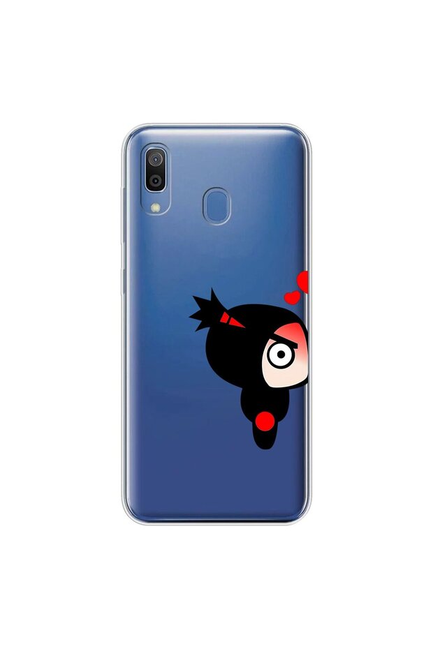 Samsung Galaxy A20 Compatible Transparent Case Couple Pucca 1 Design