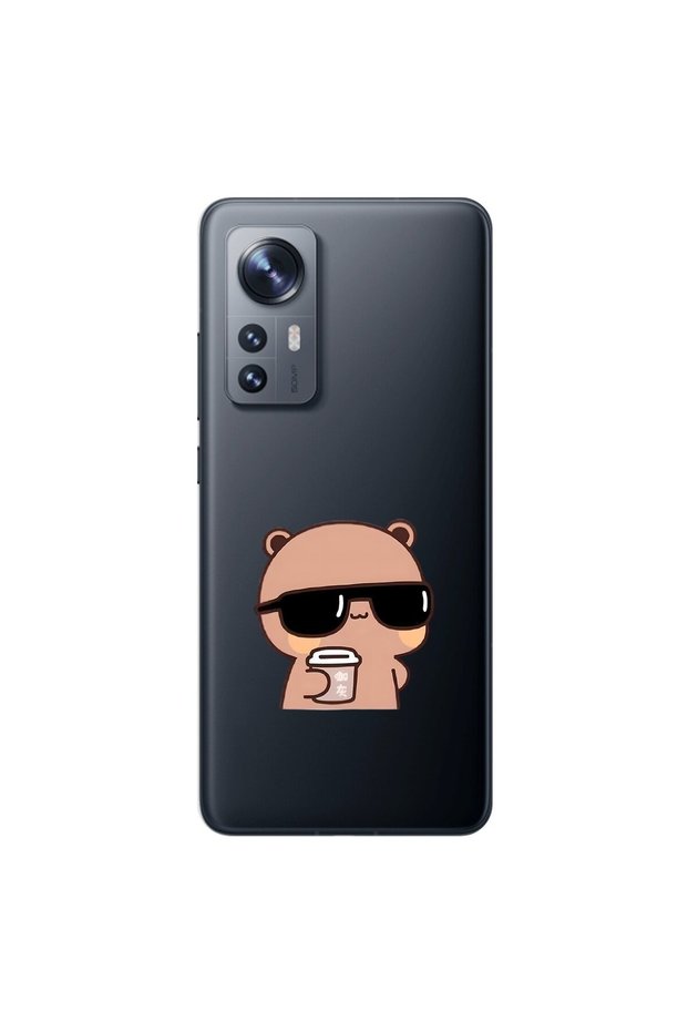 Xiaomi Mi 12 Pro Compatible Transparent Case Couple Teddy Bear 1 Design