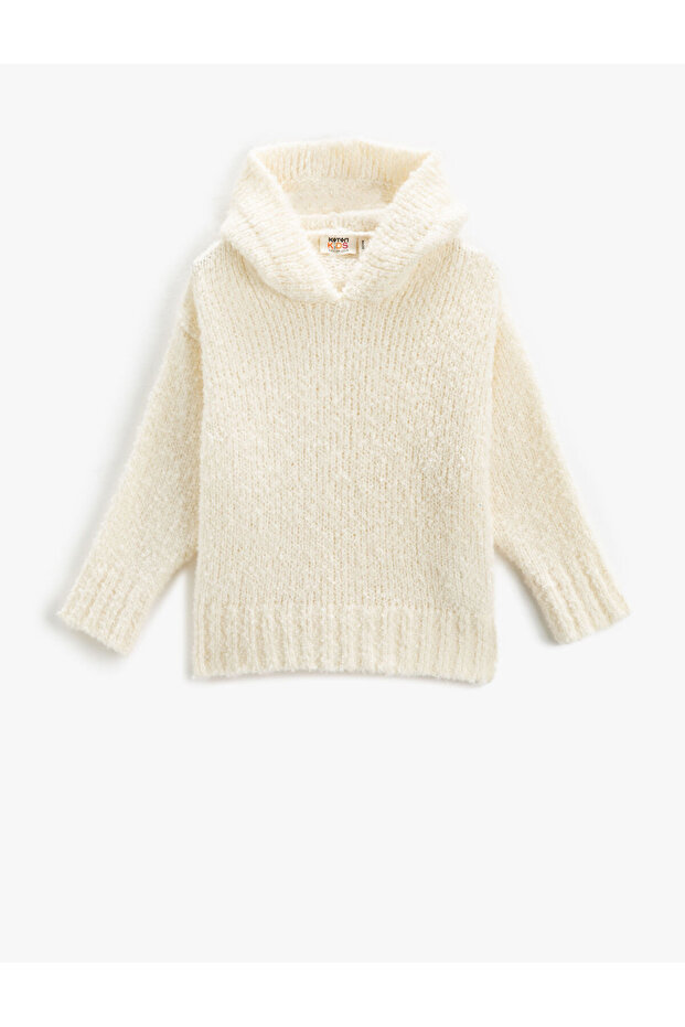 Hooded Knitted Sweater Basic Soft Textured Long Sleeve