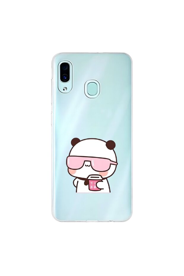 Samsung Galaxy A30 Compatible Transparent Case Couple Teddy Bear 2 Designs