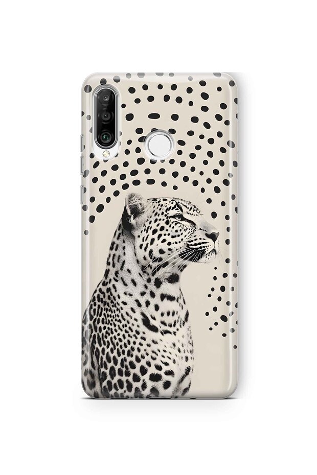 غطاء هاتف شفاف متوافق مع هاتف هواوي P30 Lite متوافق مع نمط النمر - 1