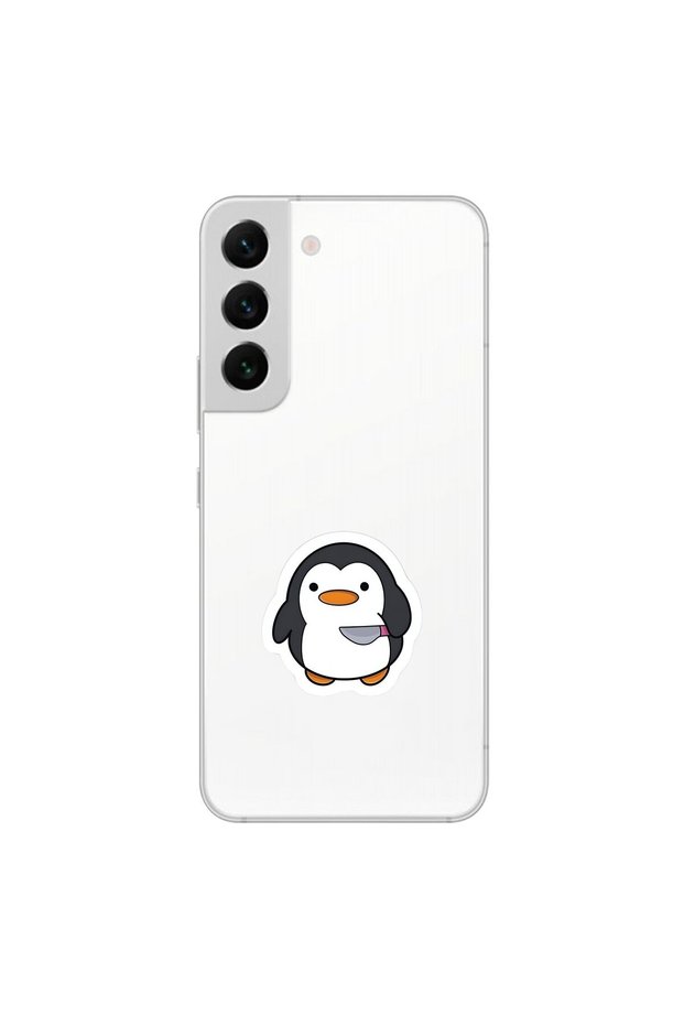 Samsung Galaxy S22+ Compatible Transparent Case Couple Penguin 2 Designs