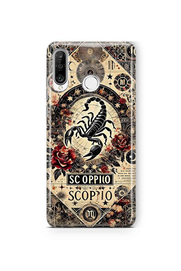 حافظة هاتف شفافة بنمط برج العقرب متوافقة مع هاتف هواوي P30 لايت - 1