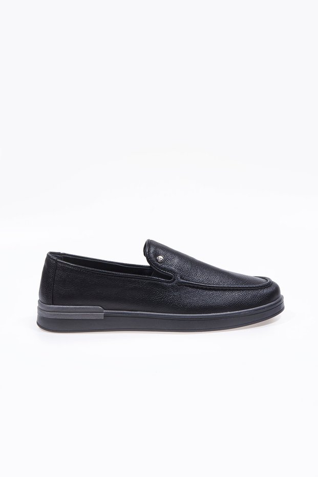 Corte Black 100% Genuine Leather Loafer Men's Shoes