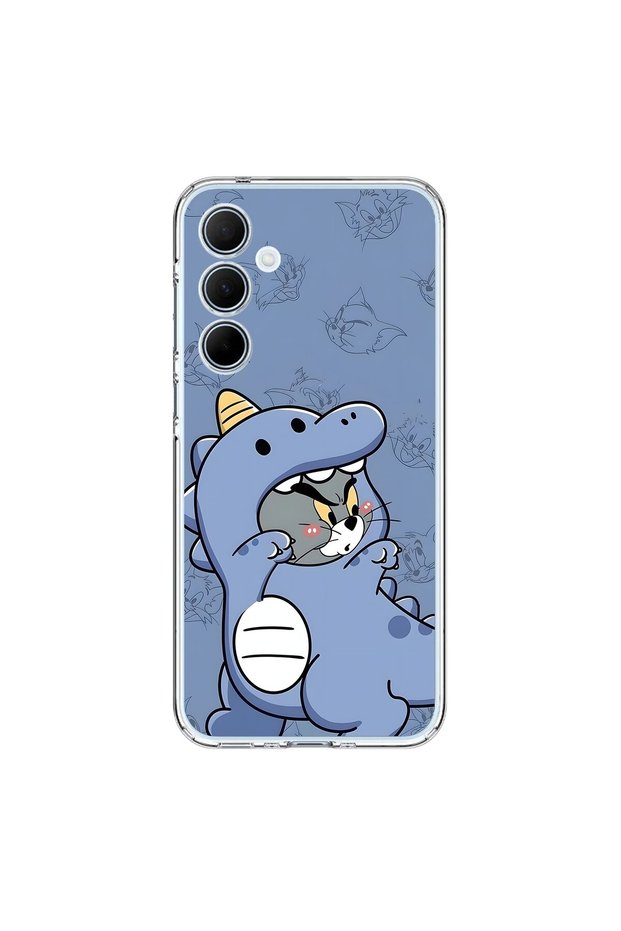 Samsung Galaxy A35 Compatible Transparent Case Couple Cat 1 Design