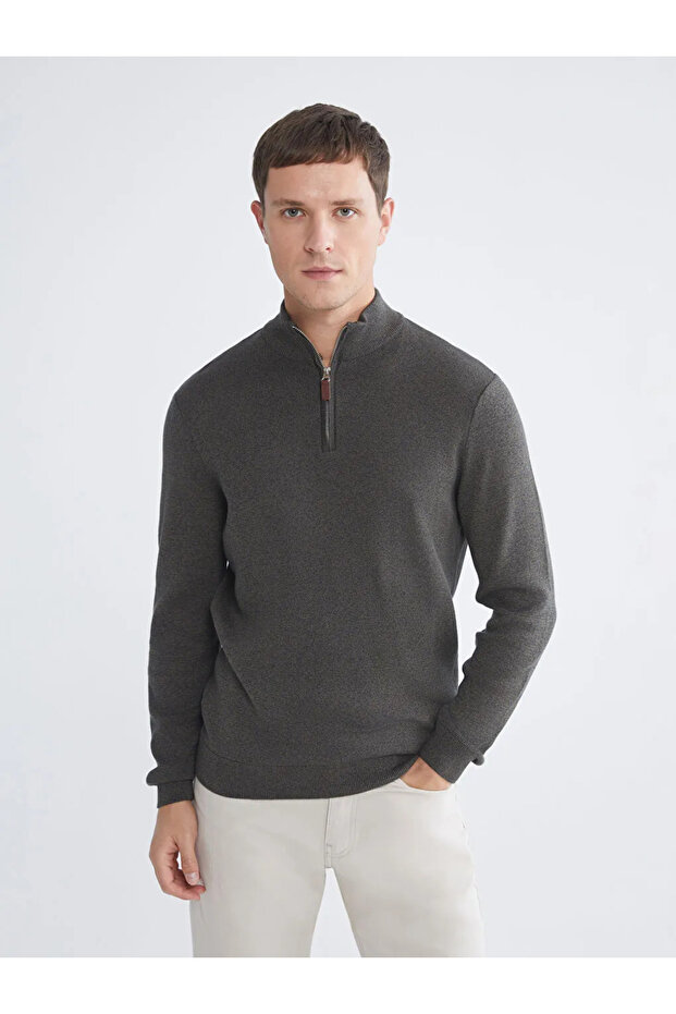 Mock Neck men's knit sweater