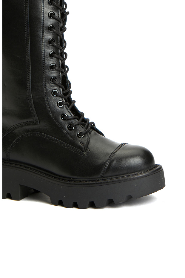 Siyah Kadın Deri Postal Bot - 6