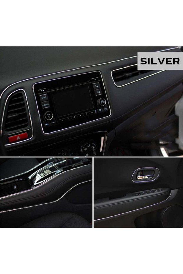 Banda decor interior crom TUNING, 5m, ARGINTIU
