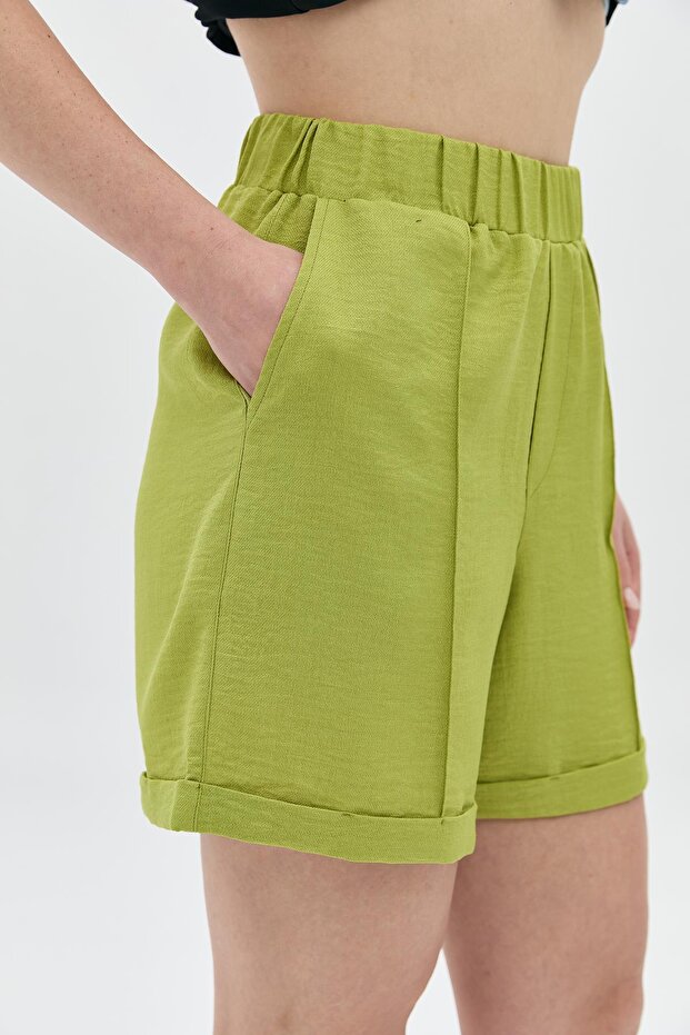Nervürlü Basic Şort - 3