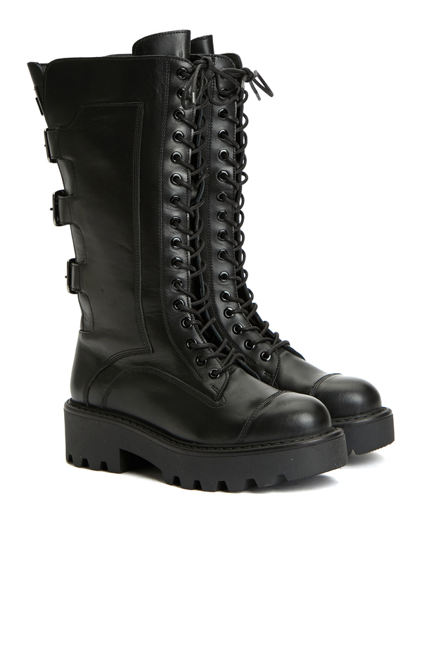 Siyah Kadın Deri Postal Bot - 1