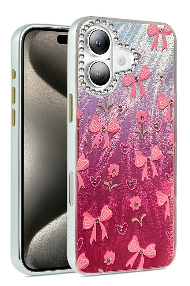 غطاء حماية لهاتف آيفون 16 بلس من تيك إم آر تي بنمط مرآة شفرية - (143812) نمط 3 - 1