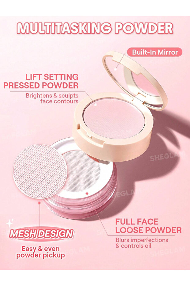 Insta-Ready Double Effect Setting Powder – Bubblegum (Light Pink Tone)