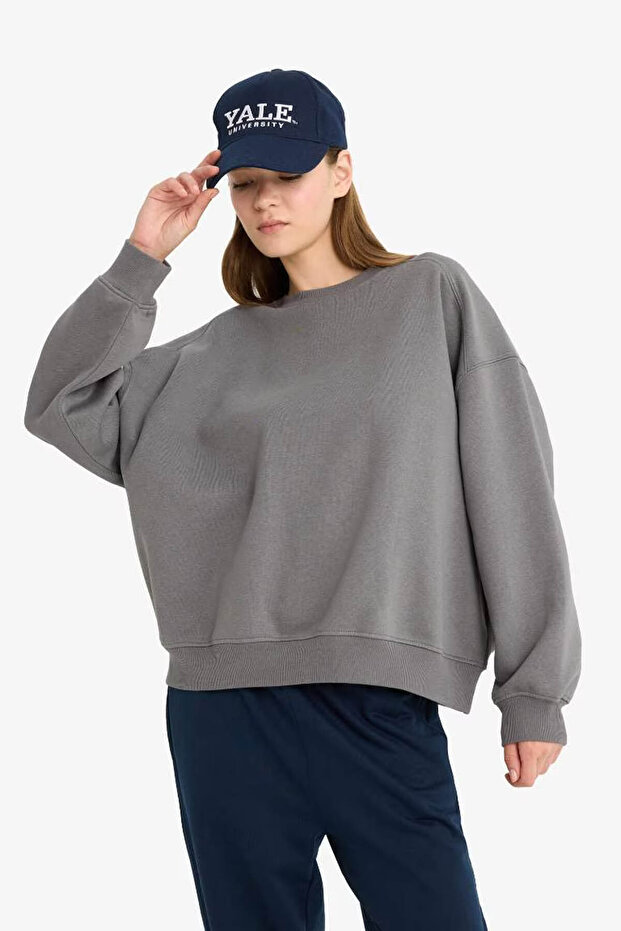 Coool Oversize Basic Gri Kadın Sweatshirt A4177AX/GR449 - 3