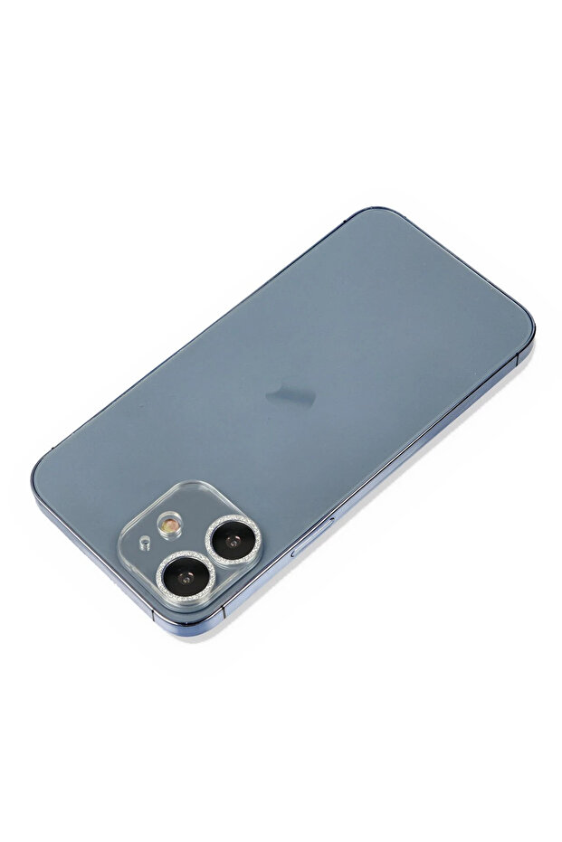 زجاج حماية لعدسة الكاميرا متوافق مع هاتف iPhone 12 Mini (231317) - فضي