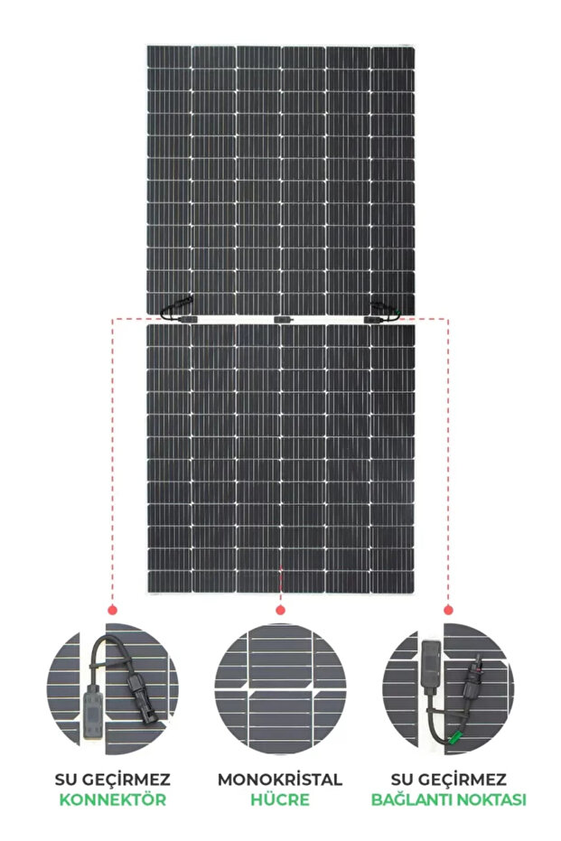 450W Monokristal Halfcut Flexible - Esnek Güneş Paneli Marin Tipi Solar Panel - 4