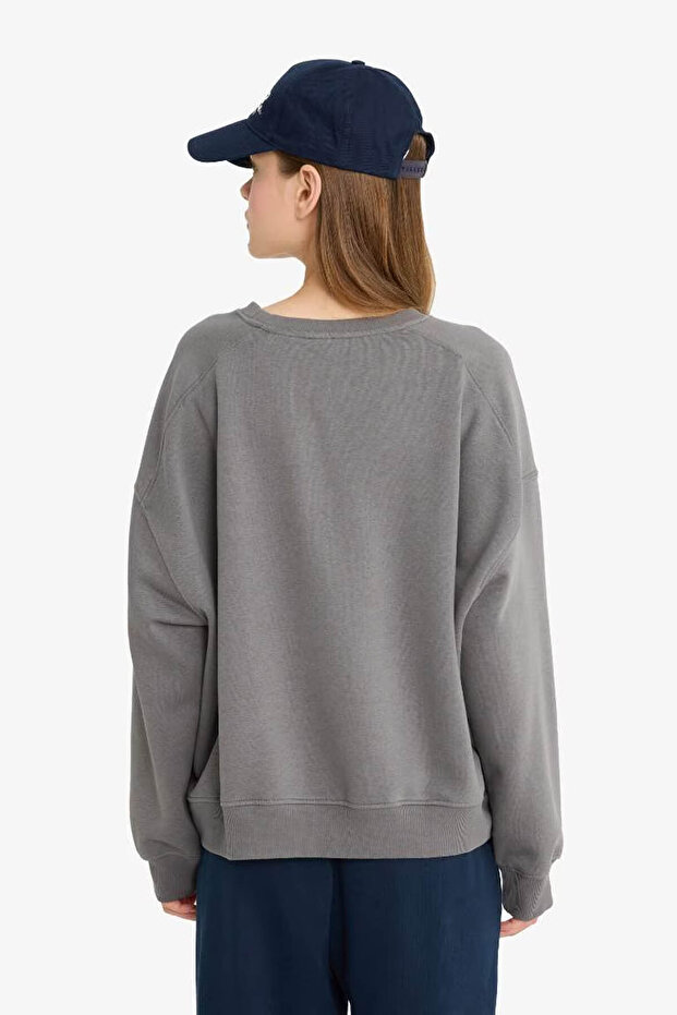 Coool Oversize Basic Gri Kadın Sweatshirt A4177AX/GR449 - 5