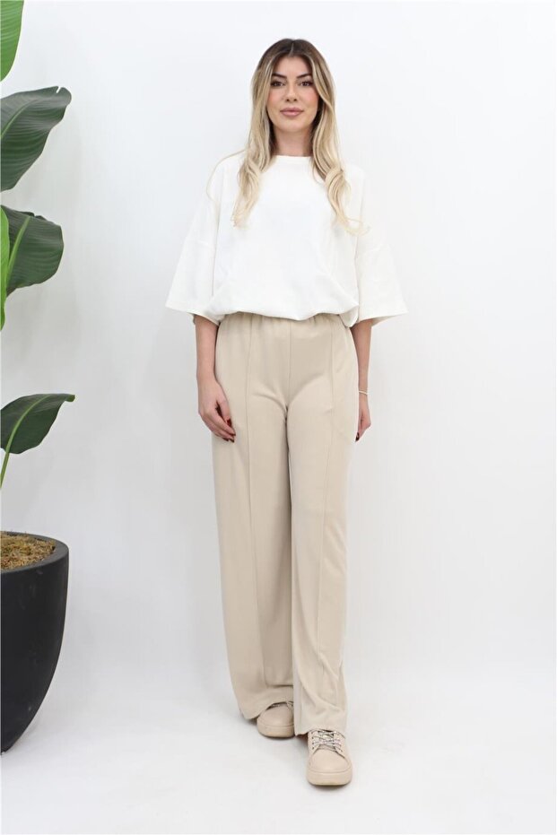 Çimalı Rahat Pantolon - Bej - 2