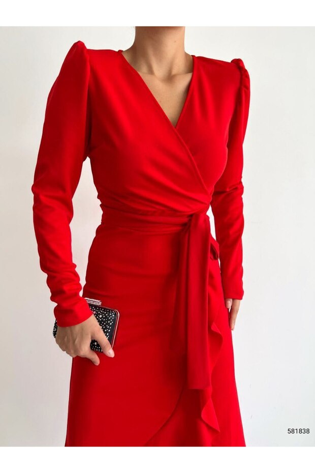 Scuba Krep Elbise - 1