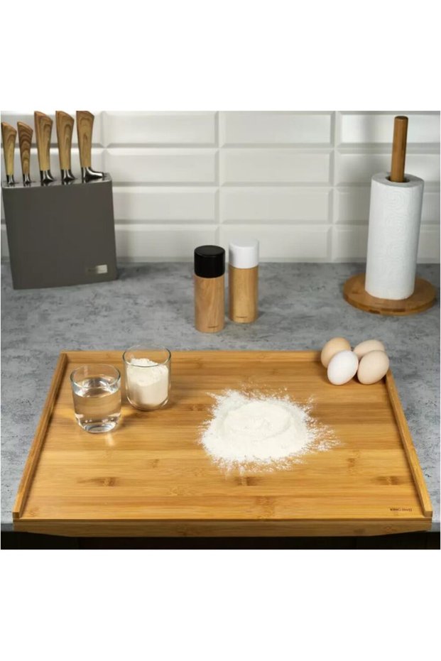 Bamboo manual chopper with edges, rectangular, 55x43x4.5 cm,