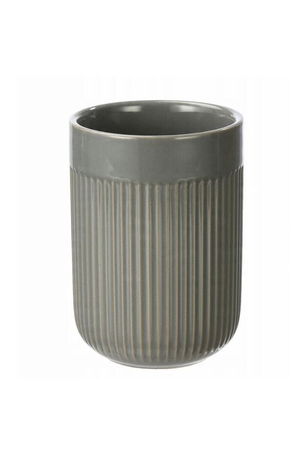 Toothbrush holder, brushes, ceramic, gray, - 2