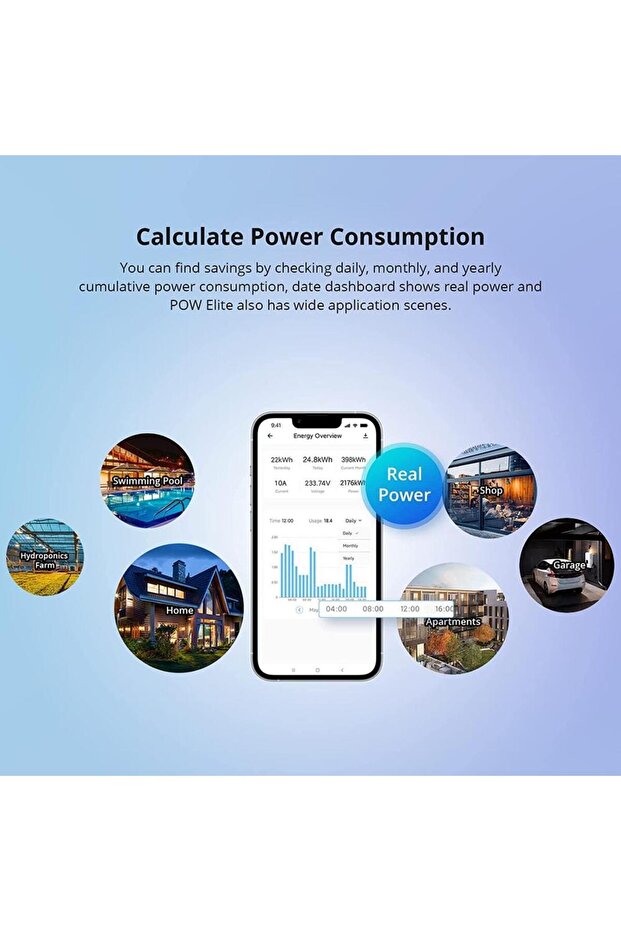 POW Elite R3 POWR316D WiFi smart relay, 16A LCD display - 4