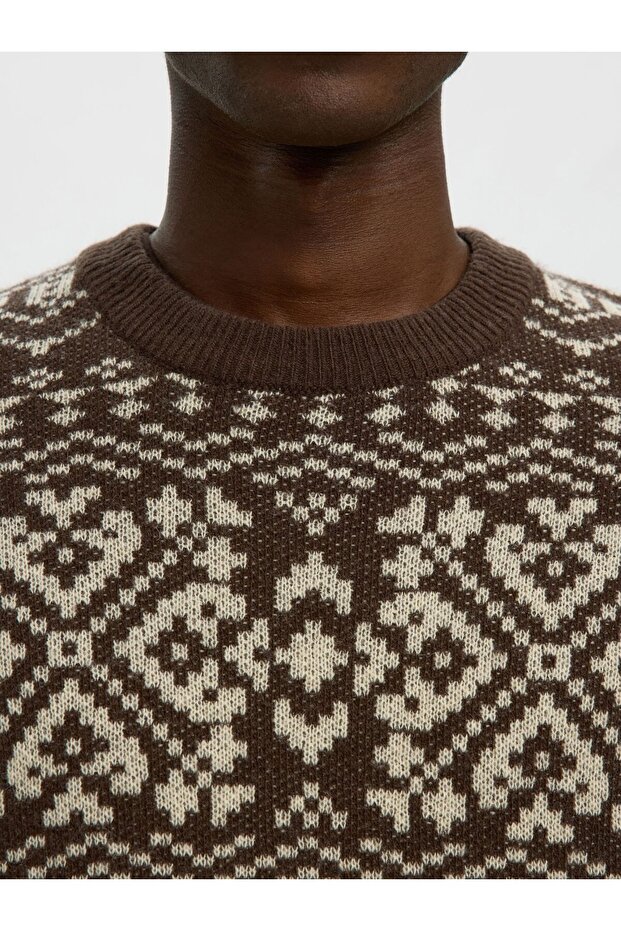 Pullover mit Rundhalsausschnitt Wollmix - 5