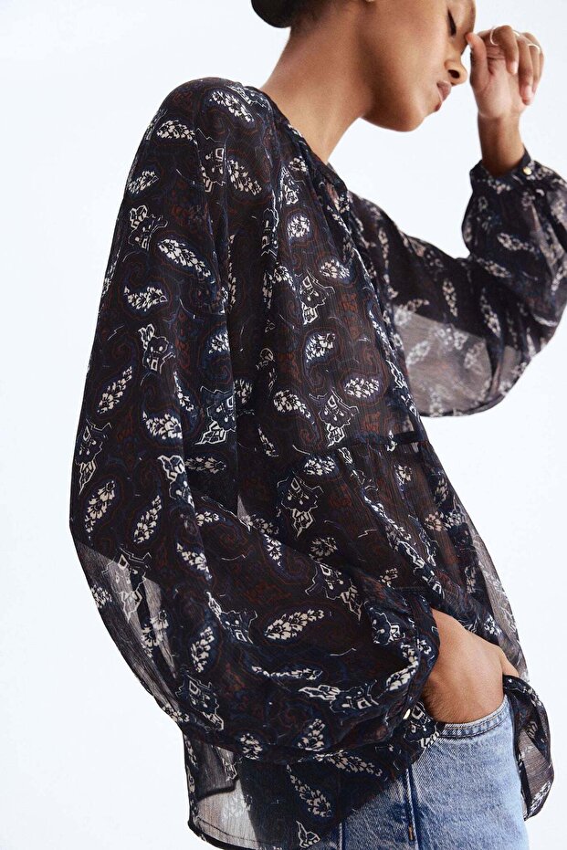 بلوزة شيفون منقوشة - 2