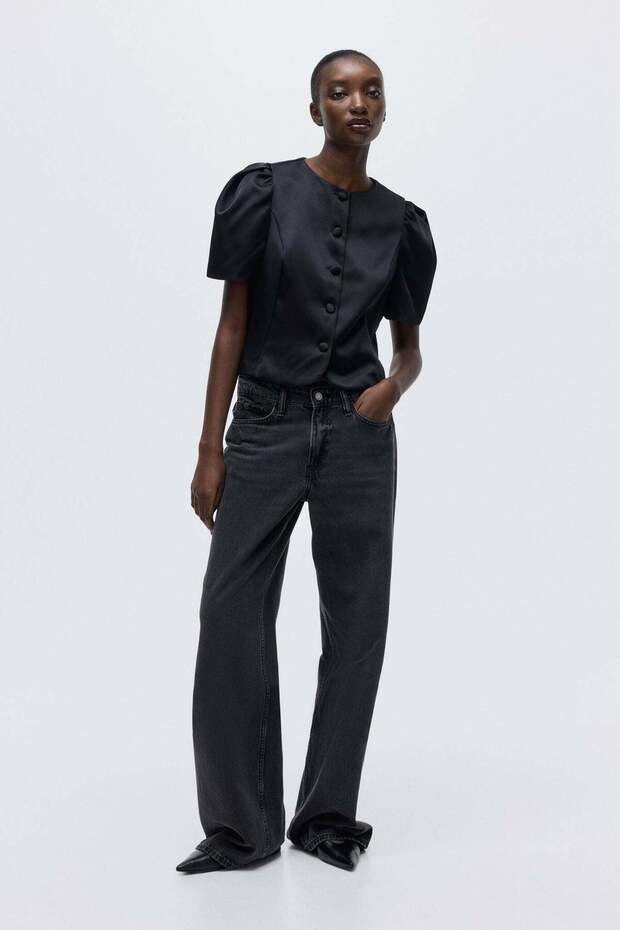 بلوزة بأكمام منفوخة - 1