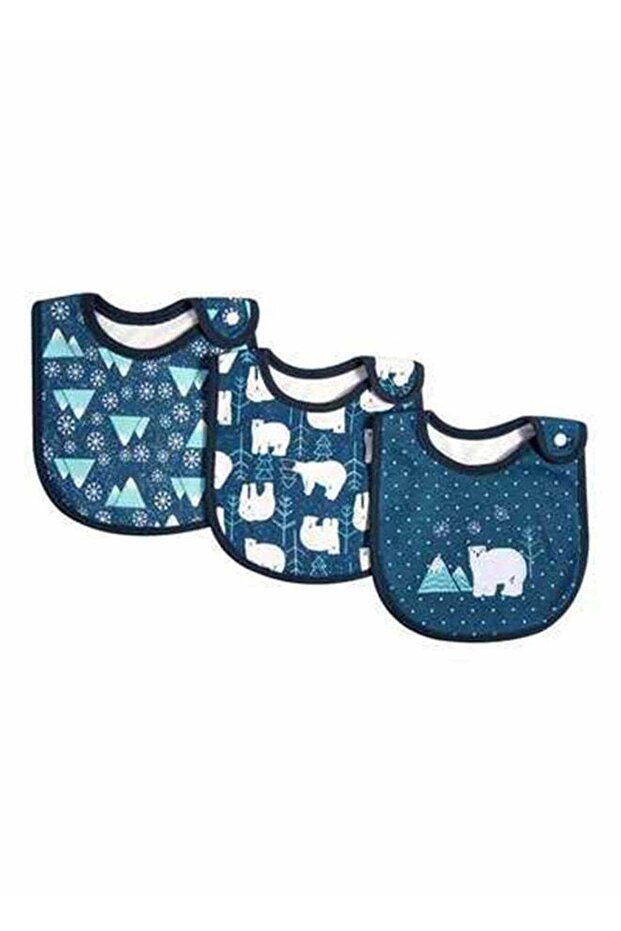 3-Piece Printed Cotton Bibs - 1